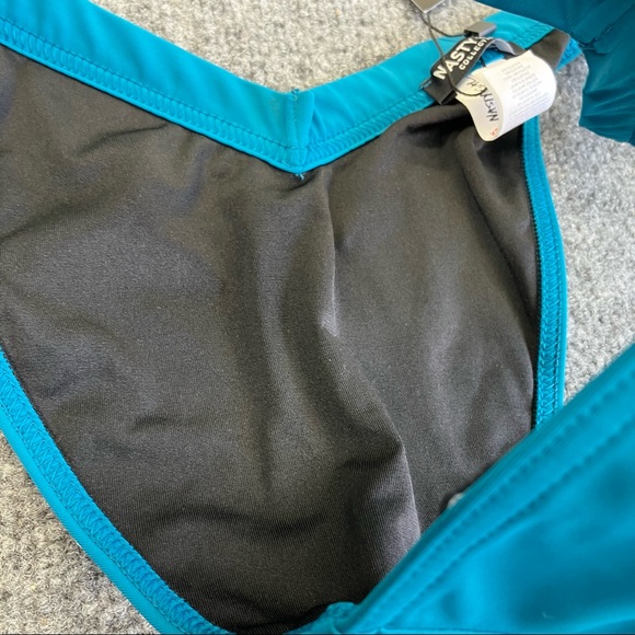 Nasty Gal Recycled Fresh Start High-Leg Bikini Bottoms TEAL size 10 - Picture 6 of 8